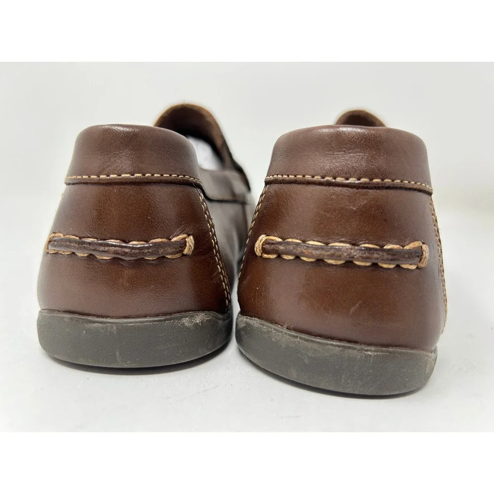 Florsheim Kids 4 M Brown Leather Penny Loafer Memory Foam Slip On Dress Shoes